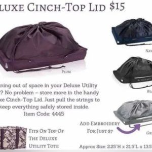Thirty-One Cinch Top Lid for Deluxe Utility Tote